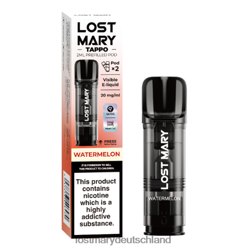 P4L0F177 - LOST MARY Kaufen - Lost Mary Tappo vorgefüllte Kapseln – 20 mg – 2 Stück Wassermelone