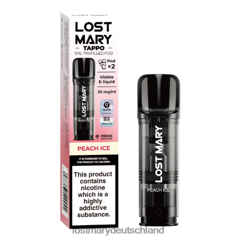 P4L0F180 - LOST MARY Vape Kaufen - Lost Mary Tappo vorgefüllte Kapseln – 20 mg – 2 Stück Pfirsicheis