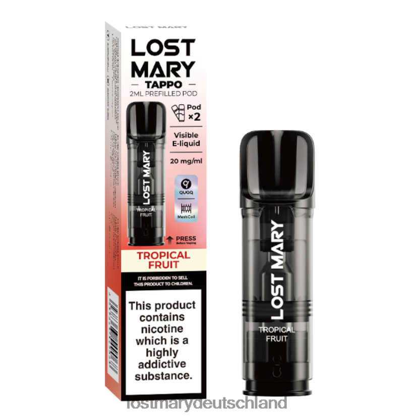 P4L0F182 - LOST MARY Sorten - Lost Mary Tappo vorgefüllte Kapseln – 20 mg – 2 Stück Tropische Frucht