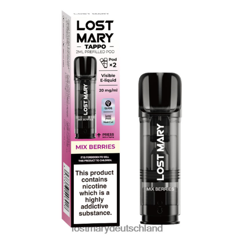 P4L0F183 - LOST MARY Deutschland - Lost Mary Tappo vorgefüllte Kapseln – 20 mg – 2 Stück Beeren mischen