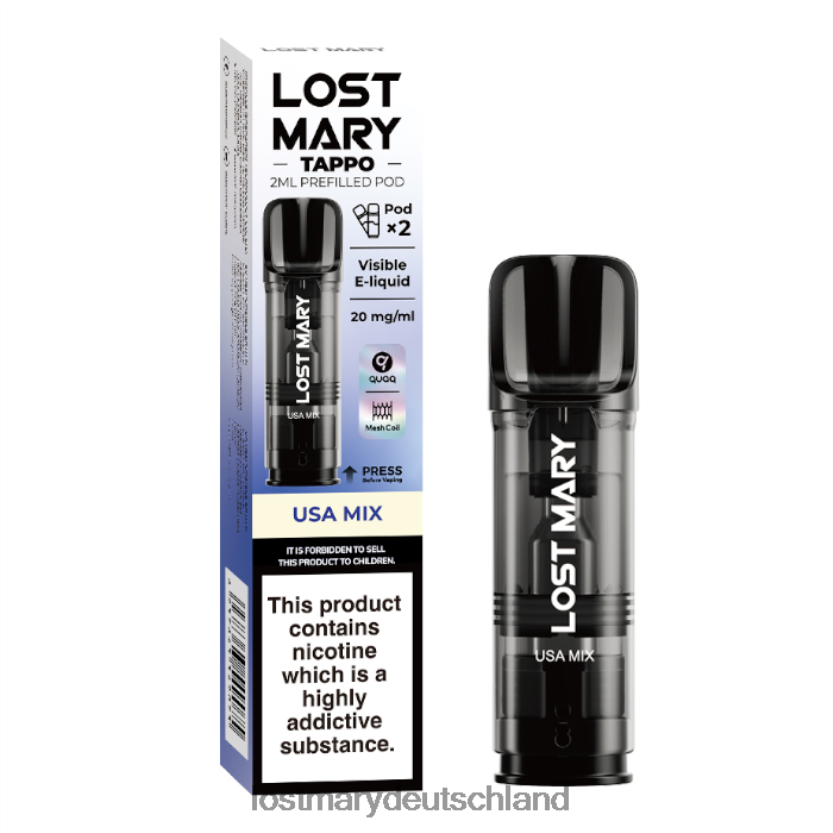 P4L0F184 - LOST MARY Deutschland Kaufen - Lost Mary Tappo vorgefüllte Kapseln – 20 mg – 2 Stück USA-Mix